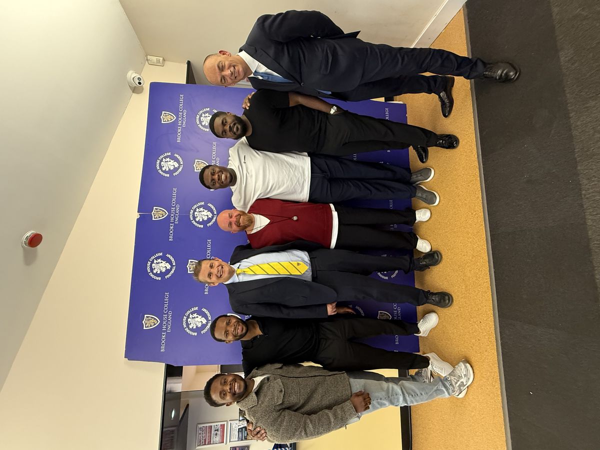 At Brooke House College Football Academy.